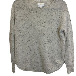 Belle France Womens Cashmere Long Sleeve Pullover Sweater Sz Small Gray Speckled